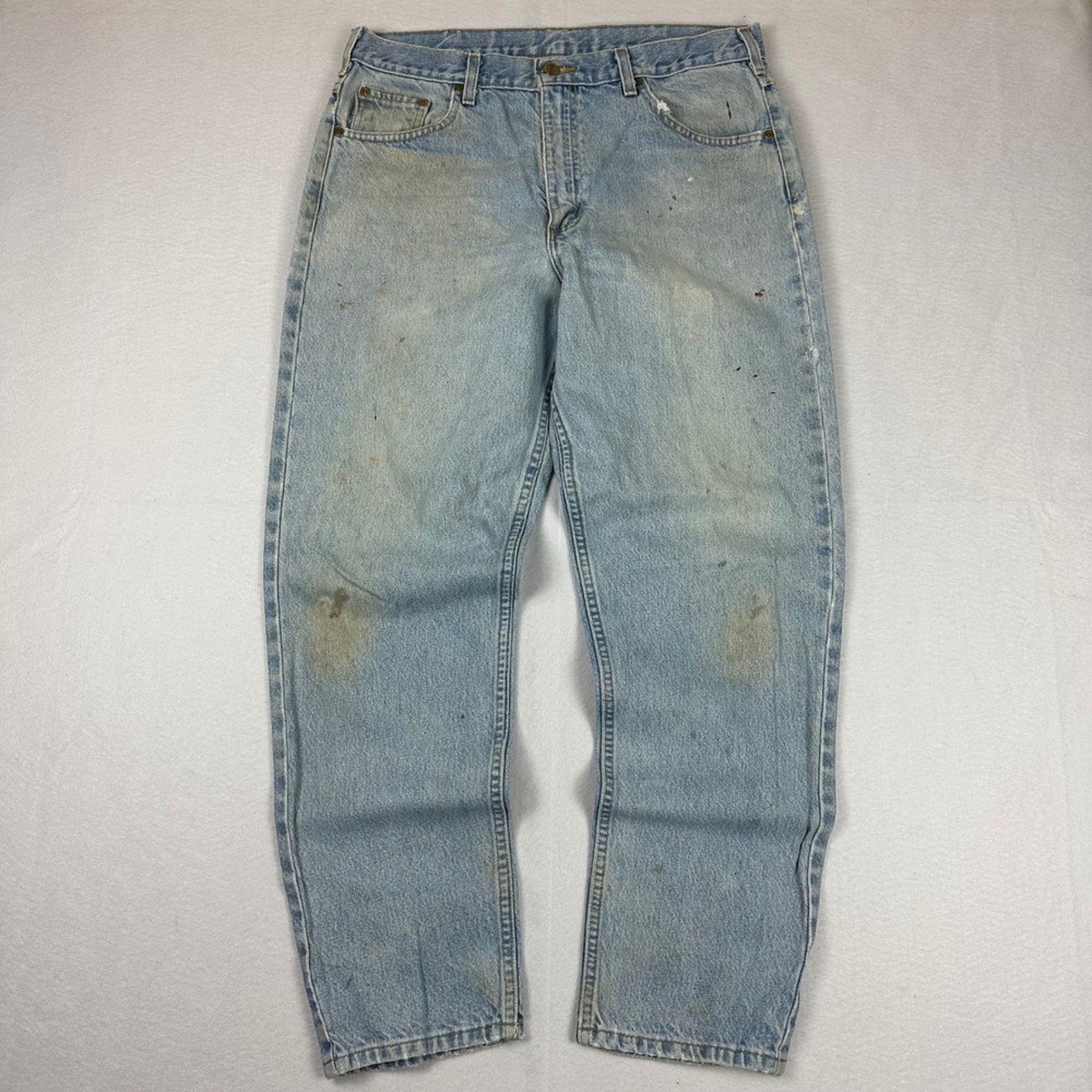 Vintage Carhartt Faded Worn Light WashJeans Mens 36x30